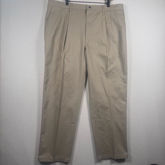 NWT LEE Performance Khakis Men's Double Pleated Pants Stain Resistant 42x30 - Picture 1 of 12